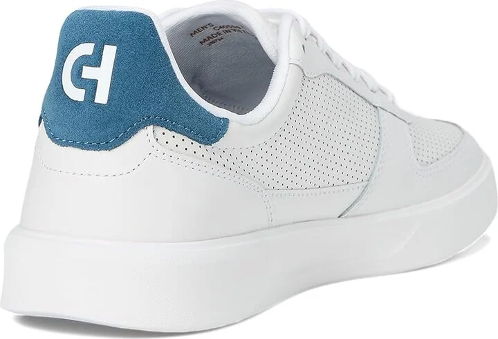 Cole Haan Grand Crosscourt Daily Court Sneakers Men's Lace-up Boots Optic White/Indian Teal/Optic White : 7 D - Medium, Leather - Image 4