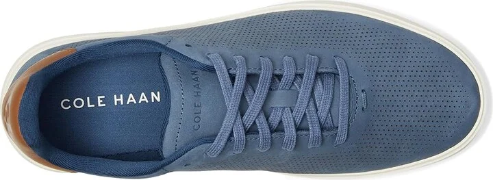 Cole Haan Grand Crosscourt Daily Laser Sneakers Men's Shoes China Blue Nubuck/Golden Toffee/Ivory : 13 D - Medium, Leather - Image 2