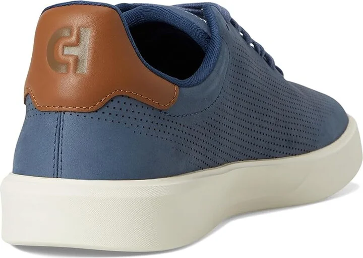 Cole Haan Grand Crosscourt Daily Laser Sneakers Men's Shoes China Blue Nubuck/Golden Toffee/Ivory : 13 D - Medium, Leather - Image 4