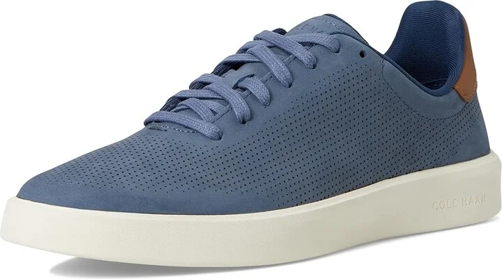 Cole Haan Grand Crosscourt Daily Laser Sneakers Men's Shoes China Blue Nubuck/Golden Toffee/Ivory : 13 D - Medium, Leather - Image 5