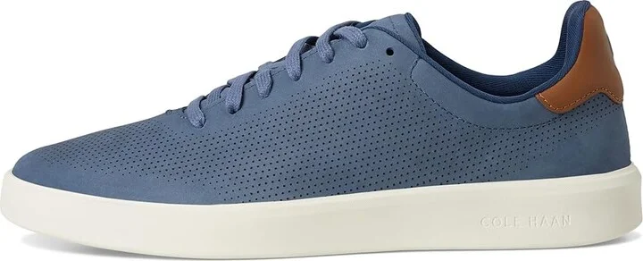 Cole Haan Grand Crosscourt Daily Laser Sneakers Men's Shoes China Blue Nubuck/Golden Toffee/Ivory : 13 D - Medium, Leather - Image 6