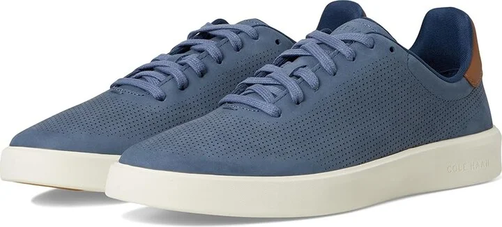 Cole Haan Grand Crosscourt Daily Laser Sneakers Men's Shoes China Blue Nubuck/Golden Toffee/Ivory : 13 D - Medium, Leather