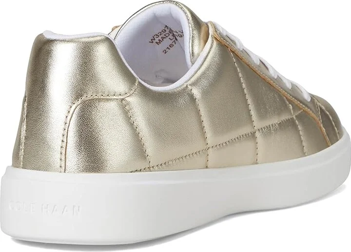 Cole Haan Grand Crosscourt Daily Sneaker Women's Shoes Soft Gold Quilted Leather/White : 6.5 B - Medium, Leather/Suede/Textile - Image 4