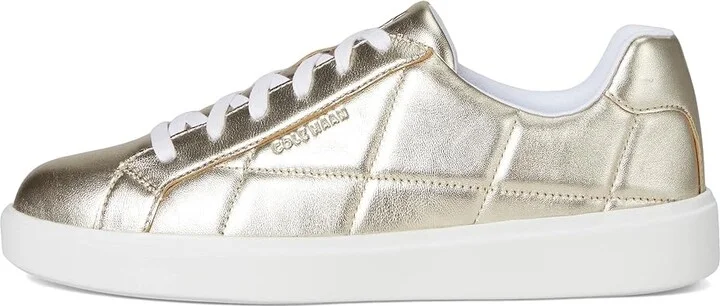 Cole Haan Grand Crosscourt Daily Sneaker Women's Shoes Soft Gold Quilted Leather/White : 6.5 B - Medium, Leather/Suede/Textile - Image 6