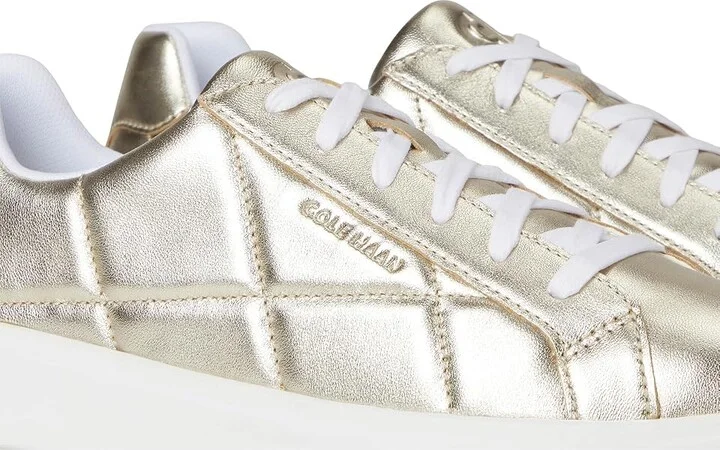 Cole Haan Grand Crosscourt Daily Sneaker Women's Shoes Soft Gold Quilted Leather/White : 6.5 B - Medium, Leather/Suede/Textile - Image 7