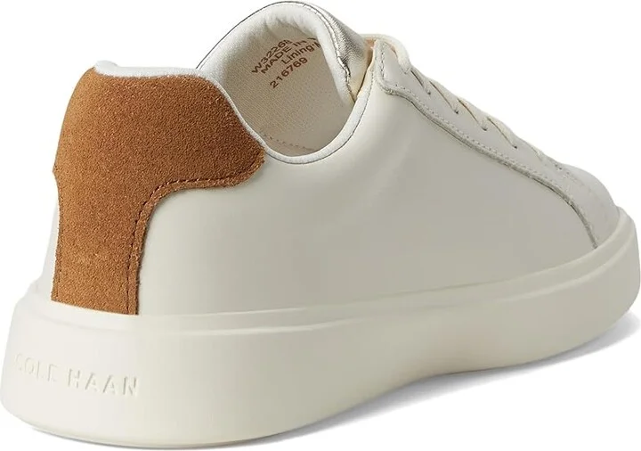 Cole Haan Grand Crosscourt Daily Sneakers Women's Shoes Ivory/Golden Toffee Suede/Gold Talca : 5 C - Wide, Leather - Image 4