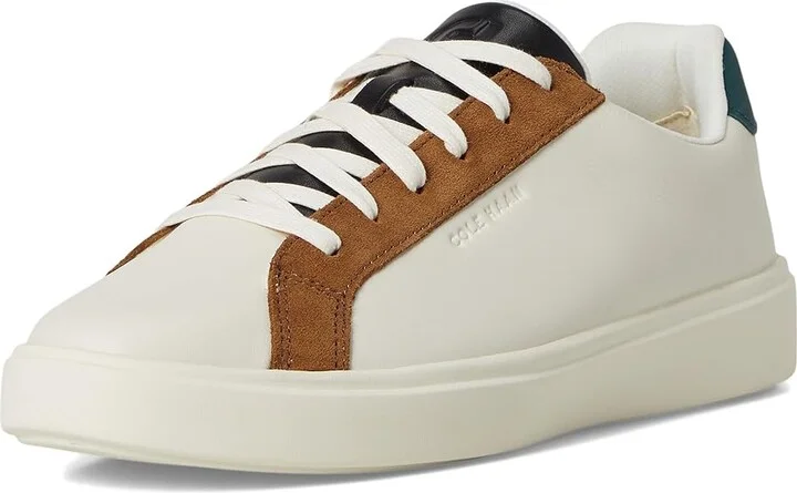 Cole Haan Grand Crosscourt Daily Sneakers Women's Shoes Ivory/Tobacco Suede : 6.5 C - Wide, Leather - Image 5