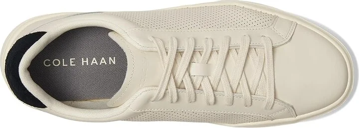 Cole Haan Grand Crosscourt Modern Perforated Lace To Toe Sneakers Men's Shoes Ivory/Black : 11 D - Medium, Leather/Suede - Image 2
