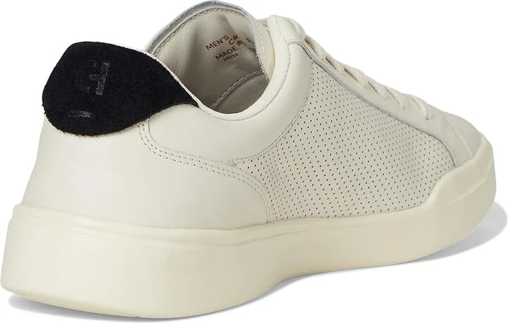 Cole Haan Grand Crosscourt Modern Perforated Lace To Toe Sneakers Men's Shoes Ivory/Black : 11 D - Medium, Leather/Suede - Image 4