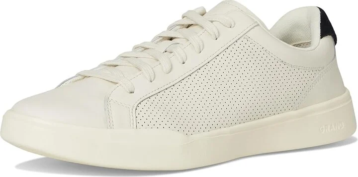 Cole Haan Grand Crosscourt Modern Perforated Lace To Toe Sneakers Men's Shoes Ivory/Black : 11 D - Medium, Leather/Suede - Image 5