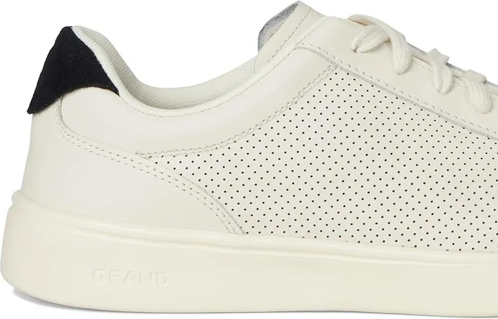 Cole Haan Grand Crosscourt Modern Perforated Lace To Toe Sneakers Men's Shoes Ivory/Black : 11 D - Medium, Leather/Suede - Image 7