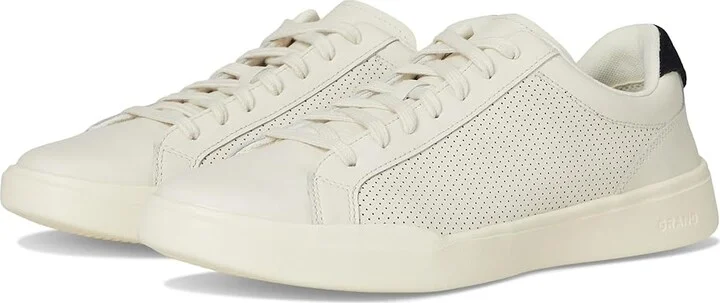 Cole Haan Grand Crosscourt Modern Perforated Lace To Toe Sneakers Men's Shoes Ivory/Black : 11 D - Medium, Leather/Suede