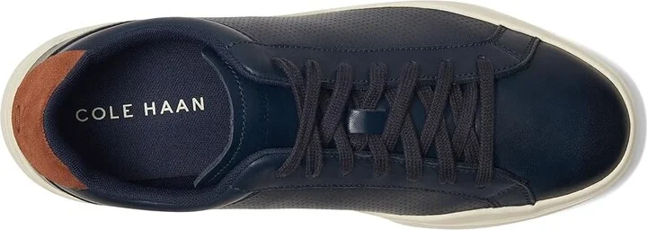 Cole Haan Grand Crosscourt Modern Perforated Lace To Toe Sneakers Men's Shoes Navy Blazer : 8 D - Medium, Leather/Suede - Image 2