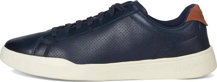 Cole Haan Grand Crosscourt Modern Perforated Lace To Toe Sneakers Men's Shoes Navy Blazer : 8 D - Medium, Leather/Suede - Image 6