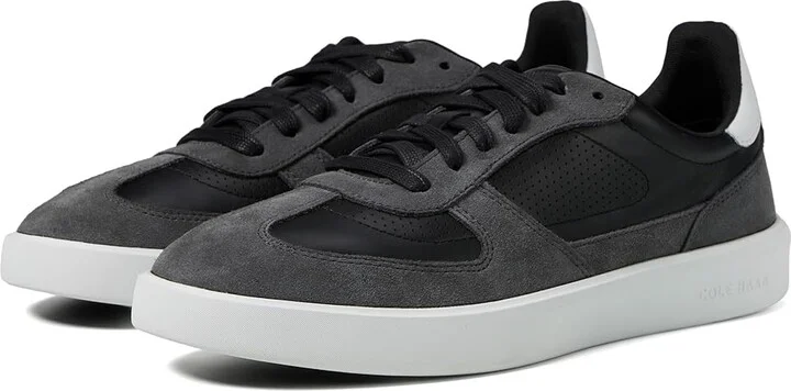 Cole Haan Grand Crosscourt Modern Turf Sneaker Men's Lace-up Boots Black/Gray Pinstripe/Optic White : 7 D - Medium, Leather