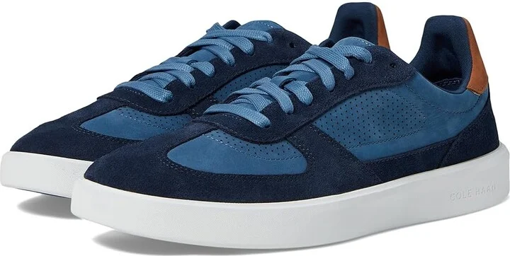 Cole Haan Grand Crosscourt Modern Turf Sneaker Men's Lace-up Boots Navy Blazer/British Tan/Optic White : 9.5 D - Medium, Leather