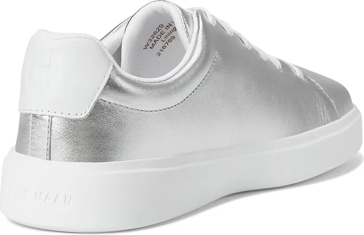 Cole Haan Grand Crosscourt Traveler Sneakers Women's Shoes Silver/White : 9 B - Medium, Leather - Image 4