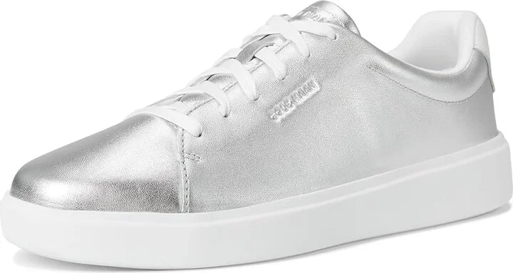 Cole Haan Grand Crosscourt Traveler Sneakers Women's Shoes Silver/White : 9 B - Medium, Leather - Image 5