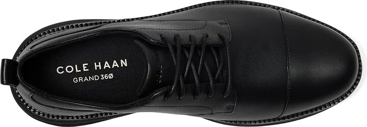 Cole Haan Grand Hurrion Cap Toe Oxford Men's Lace-up Boots Black/Black : 7 D - Medium, Leather - Image 2