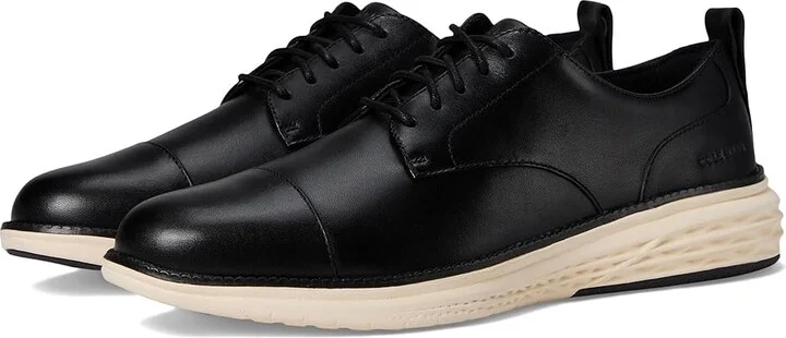 Cole Haan Grand Hurrion Cap Toe Oxford Men's Lace-up Boots Black/Ivory : 10 D - Medium, Leather