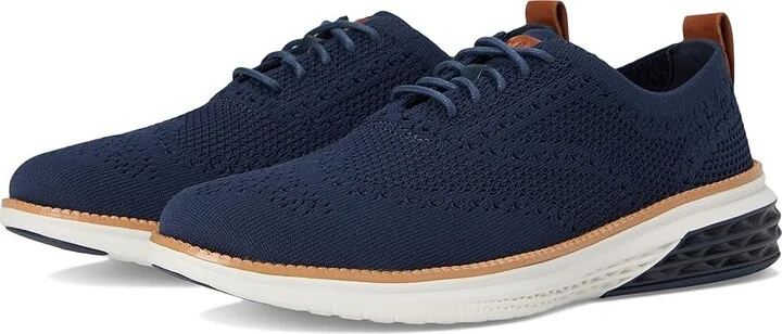 Cole Haan Grand Hurrion Stitchlite Wing Tip Oxford Men's Lace-up Boots Navy Blazer/British Tan/Ivory : 9.5 D - Medium, Synthetic