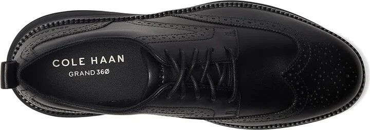 Cole Haan Grand Hurrion Wing Tip Oxford Men's Lace-up Boots Black/Black : 7 D - Medium, Leather - Image 2