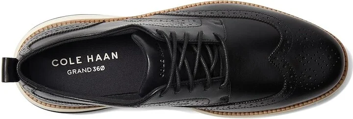 Cole Haan Grand Hurrion Wing Tip Oxford Men's Lace-up Boots Black/Ivory : 9 D - Medium, Leather - Image 2