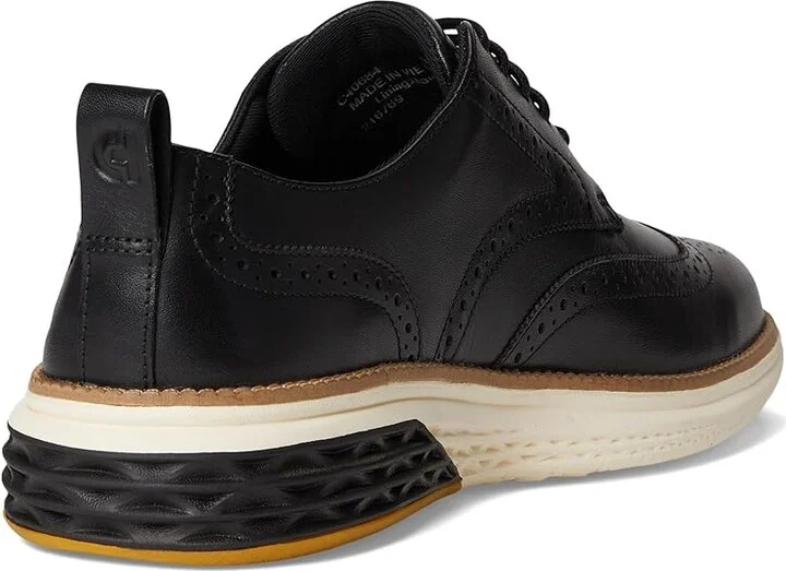 Cole Haan Grand Hurrion Wing Tip Oxford Men's Lace-up Boots Black/Ivory : 9 D - Medium, Leather - Image 4