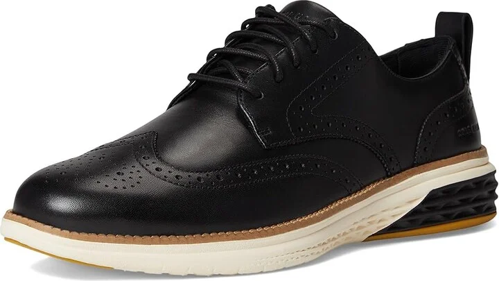 Cole Haan Grand Hurrion Wing Tip Oxford Men's Lace-up Boots Black/Ivory : 9 D - Medium, Leather - Image 5