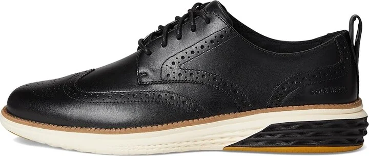 Cole Haan Grand Hurrion Wing Tip Oxford Men's Lace-up Boots Black/Ivory : 9 D - Medium, Leather - Image 6