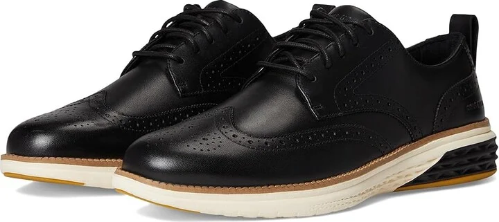 Cole Haan Grand Hurrion Wing Tip Oxford Men's Lace-up Boots Black/Ivory : 9 D - Medium, Leather