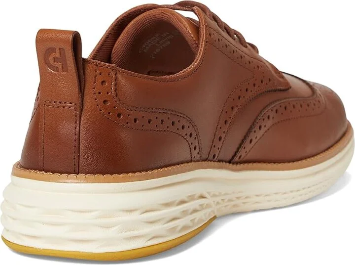 Cole Haan Grand Hurrion Wing Tip Oxford Men's Lace-up Boots British Tan/Ivory : 9 D - Medium, Leather - Image 4