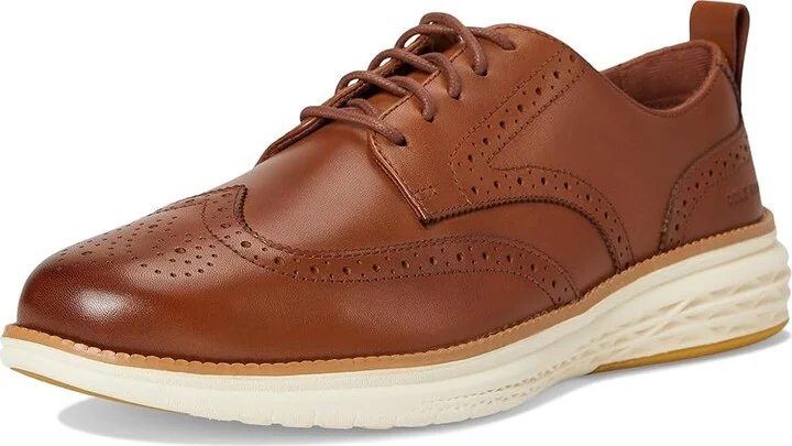 Cole Haan Grand Hurrion Wing Tip Oxford Men's Lace-up Boots British Tan/Ivory : 9 D - Medium, Leather - Image 5