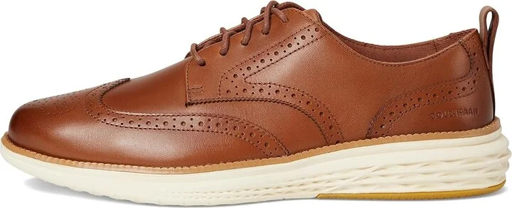 Cole Haan Grand Hurrion Wing Tip Oxford Men's Lace-up Boots British Tan/Ivory : 9 D - Medium, Leather - Image 6