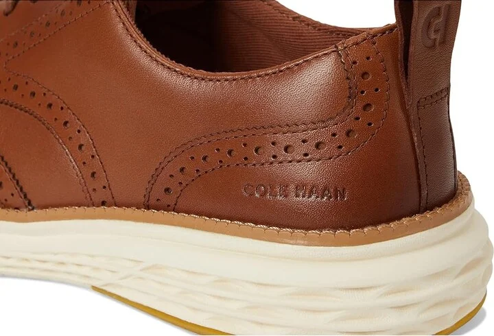 Cole Haan Grand Hurrion Wing Tip Oxford Men's Lace-up Boots British Tan/Ivory : 9 D - Medium, Leather - Image 7
