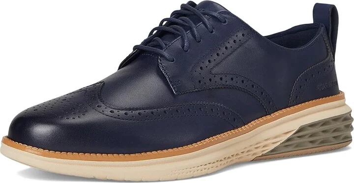 Cole Haan Grand Hurrion Wing Tip Oxford Men's Lace-up Boots Midnight Moon/Irish Coffee/Oat : 10 D - Medium, Leather - Image 5