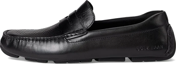 Cole Haan Grand Laser Penny Driver Men's Shoes Black/Black : 10 D - Medium, Leather - Image 6