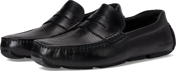 Cole Haan Grand Laser Penny Driver Men's Shoes Black/Black : 10 D - Medium, Leather