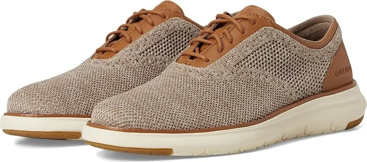 Cole Haan Grand Remix Knit Oxfords Men's Lace-up Boots Silver Lining/Acorn/Ivory : 7 D - Medium, Leather
