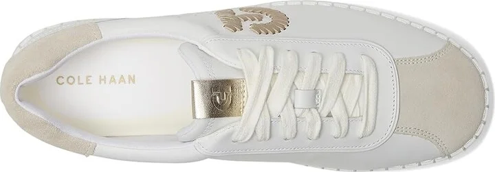 Cole Haan Grandpro Acelia Sneakers Women's Shoes White/Silver Birsuede/Gold/White : 8 B - Medium, Leather/Suede/Textile - Image 2