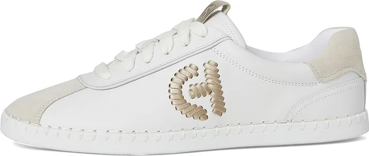 Cole Haan Grandpro Acelia Sneakers Women's Shoes White/Silver Birsuede/Gold/White : 8 B - Medium, Leather/Suede/Textile - Image 6