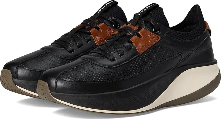 Cole Haan Grandpro All Day Leather Runners Men's Shoes Black/British Tan/Ivory : 8 W - Wide