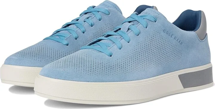 Cole Haan Grandpro Angleace Sneakers Men's Shoes Faded Denim Suede/Sea Stone/Glacier Grey : 8.5 D - Medium, Leather