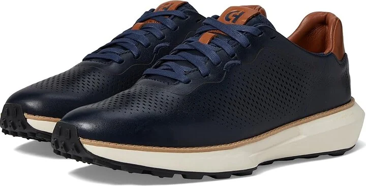 Cole Haan Grandpro Ashland Laser Perf Sneakers Men's Lace-up Boots Navy Blazer/British Tan/Ivory : 10 D - Medium, Leather
