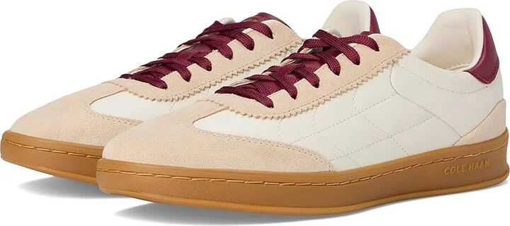 Cole Haan Grandpro Breakaway Sneaker Women's Shoes Ivory/Opticat Suede/Black Cherry : 5 C - Wide, Leather/Suede