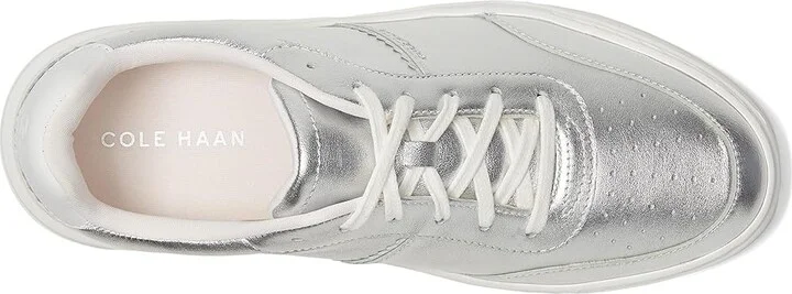 Cole Haan Grandpro Carissa Sneakers Women's Shoes Silver Talca/Optic White : 7 C - Wide, Leather/Rubber - Image 2