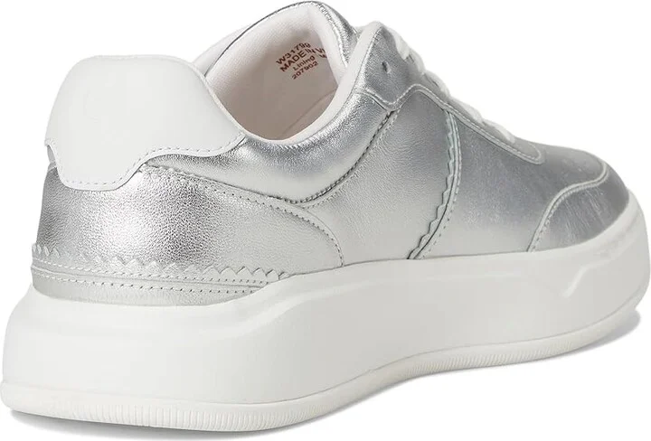 Cole Haan Grandpro Carissa Sneakers Women's Shoes Silver Talca/Optic White : 7 C - Wide, Leather/Rubber - Image 4