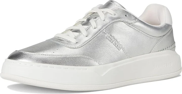 Cole Haan Grandpro Carissa Sneakers Women's Shoes Silver Talca/Optic White : 7 C - Wide, Leather/Rubber - Image 5