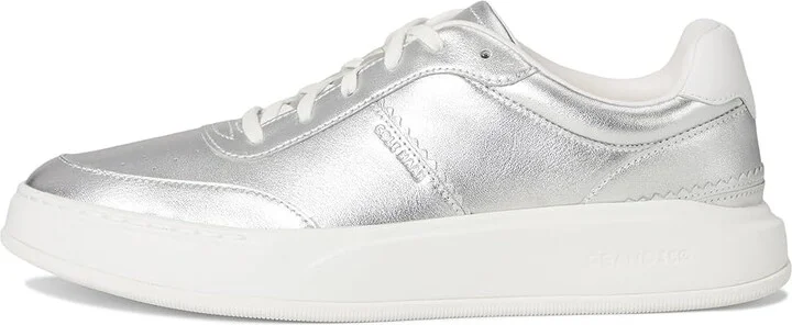 Cole Haan Grandpro Carissa Sneakers Women's Shoes Silver Talca/Optic White : 7 C - Wide, Leather/Rubber - Image 6