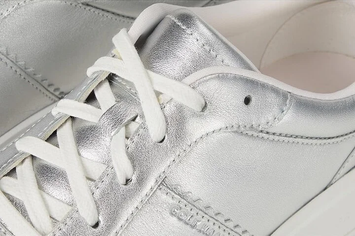 Cole Haan Grandpro Carissa Sneakers Women's Shoes Silver Talca/Optic White : 7 C - Wide, Leather/Rubber - Image 7